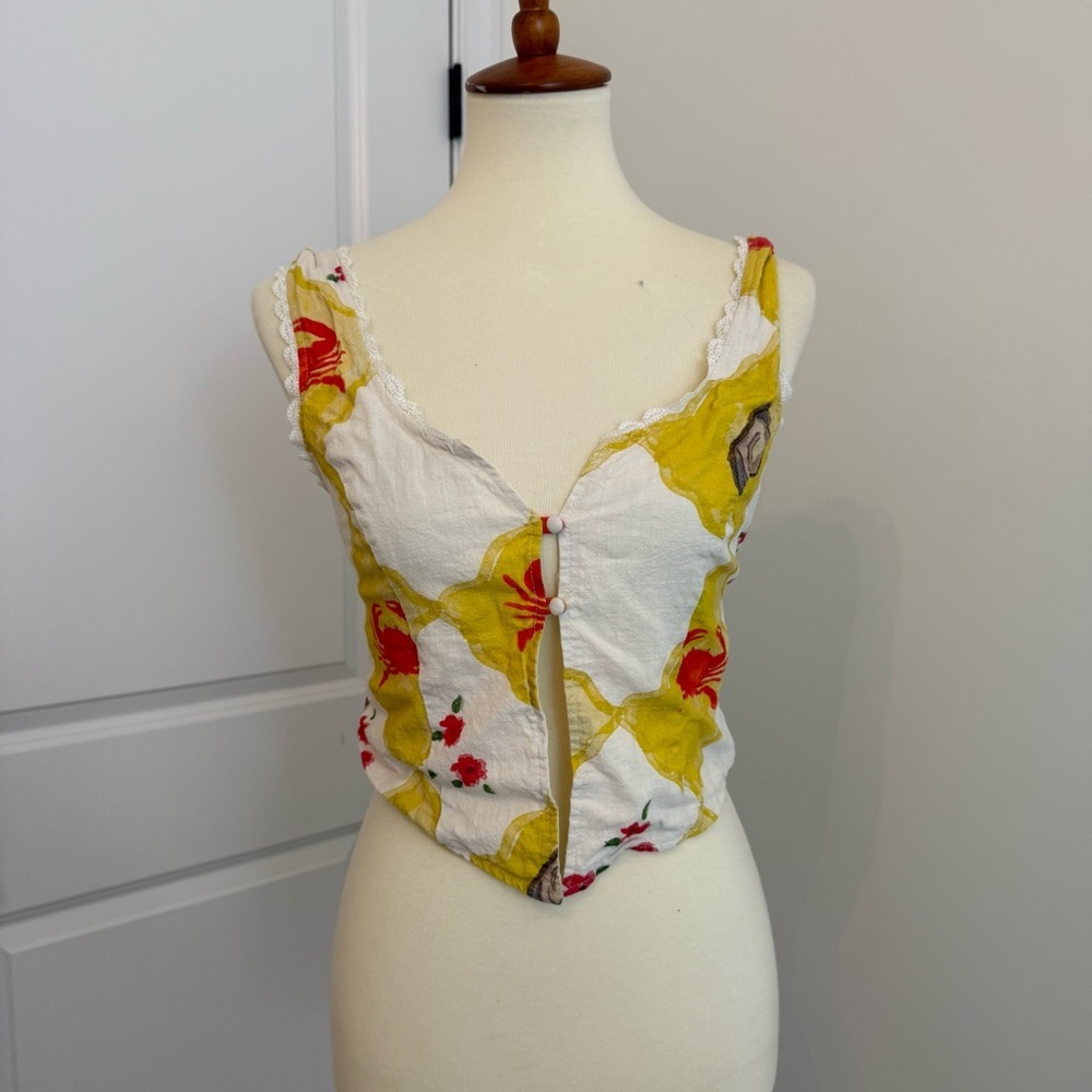 Bailey Rose Clam Bake‎ Tank Top Size Medium Coastal Summer Cottagecore